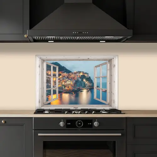 Doorkijk - Italië - Zee keuken achterwand spatscherm klein -sfeer1