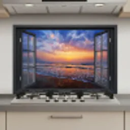 Doorkijk - Zee - Strand keuken achterwand spatscherm klein -3d_website