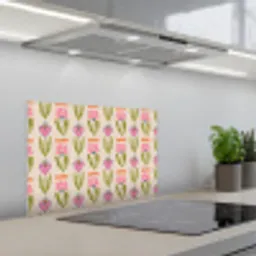 Love - Patroon - Bloemen - Hartjes keuken achterwand spatscherm klein 900 -3d_schuin