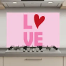 Love - Roze - Hart - Valentijn keuken achterwand spatscherm klein -3d_website