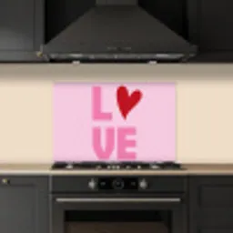 Love - Roze - Hart - Valentijn keuken achterwand spatscherm klein -sfeer1