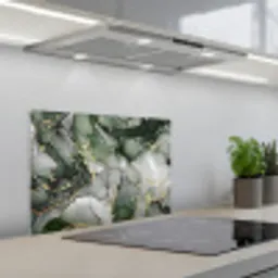 Luxe - Marmer - Groen keuken achterwand spatscherm klein -3d_schuin