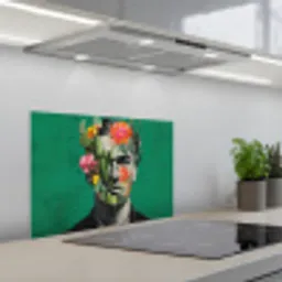 Man - Planten - Groen keuken achterwand spatscherm klein -3d_schuin