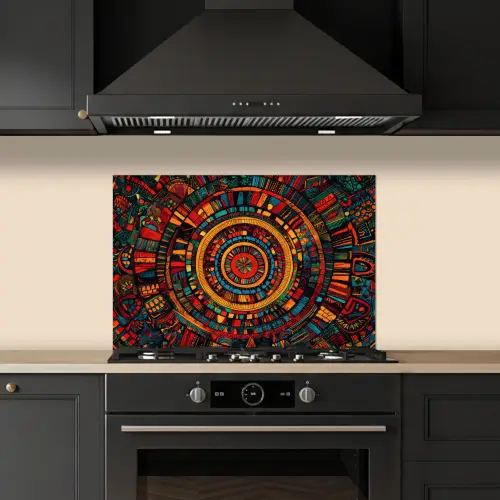 Mandala - Cirkels - Patronen keuken achterwand spatscherm klein -sfeer1