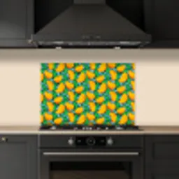 Mango - Patroon - Fruit - Bladeren keuken achterwand spatscherm klein 900 -sfeer1