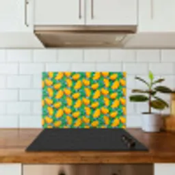 Mango - Patroon - Fruit - Bladeren keuken achterwand spatscherm klein 900 -sfeer2