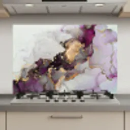 Marmer - Abstract - Goud - Paars keuken achterwand spatscherm klein -3d_website
