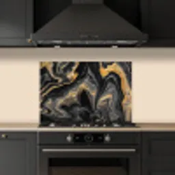 Marmer - Acryl - Goud - Luxe - Abstract keuken achterwand spatscherm klein -sfeer1