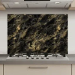 Marmer - Zwart - Goud keuken achterwand spatscherm klein 900 -3d_website