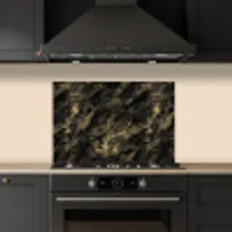 Marmer - Zwart - Goud keuken achterwand spatscherm klein 900 -sfeer1