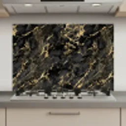 Marmer - Zwart - Goudstructuur keuken achterwand spatscherm klein 900 -3d_website