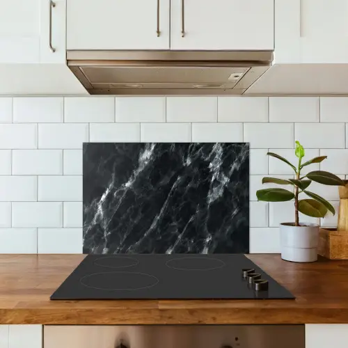 Marmer - Zwart - Luxe keuken achterwand spatscherm klein -sfeer2
