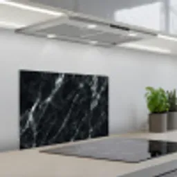 Marmer - Zwart - Luxe keuken achterwand spatscherm klein -3d_schuin