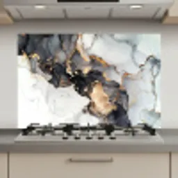 Marmer - Zwart - Wit - Goud - Luxe - Abstract keuken achterwand spatscherm klein -3d_website