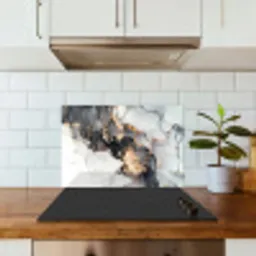 Marmer - Zwart - Wit - Goud - Luxe - Abstract keuken achterwand spatscherm klein -sfeer2