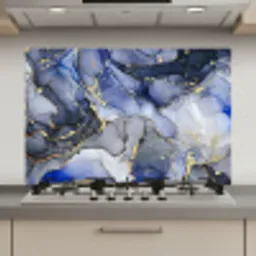 Marmer - Goud - Abstract - Blauw keuken achterwand spatscherm klein -3d_website