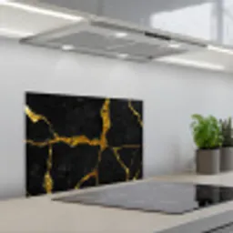 Marmer - Goud - Zwart - Marmerlook - Glitter keuken achterwand spatscherm klein -3d_schuin
