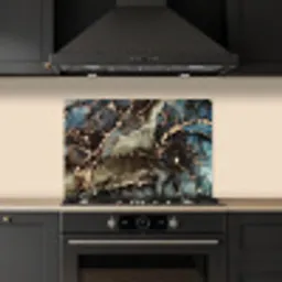Marmer - Goud - Groen keuken achterwand spatscherm klein -sfeer1