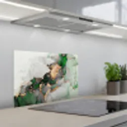 Marmer - Goud - Groen - Luxe keuken achterwand spatscherm klein -3d_schuin