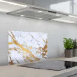 Marmer - Goud - Wit - Luxe - Marmerlook - Glitter keuken achterwand spatscherm klein -3d_schuin