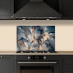 Marmer - Grijs - Blauw - Luxe - Goud keuken achterwand spatscherm klein -sfeer1