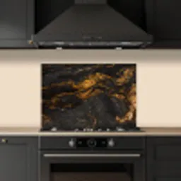 Marmer - Kalk - Zwart - Goud - Marmerlook - Luxe keuken achterwand spatscherm klein -sfeer1