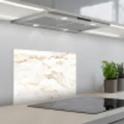 Marmer - Kalk - Goud - Luxe - Marmerlook - Wit keuken achterwand spatscherm klein -3d_schuin
