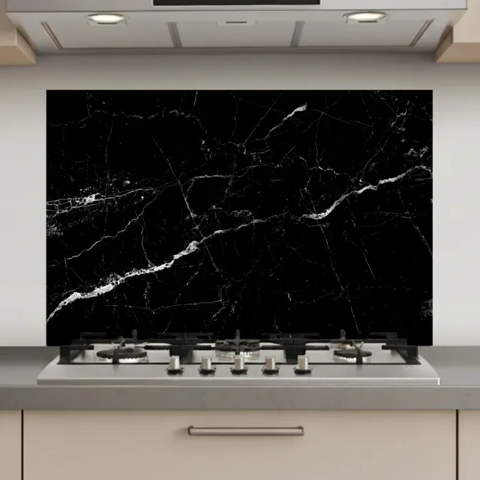 Marmer look - Zwart - Luxe keuken achterwand spatscherm klein -3d_website