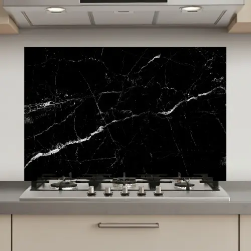 Marmer look - Zwart - Luxe keuken achterwand spatscherm klein -3d_website