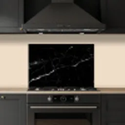 Marmer look - Zwart - Luxe keuken achterwand spatscherm klein -sfeer1