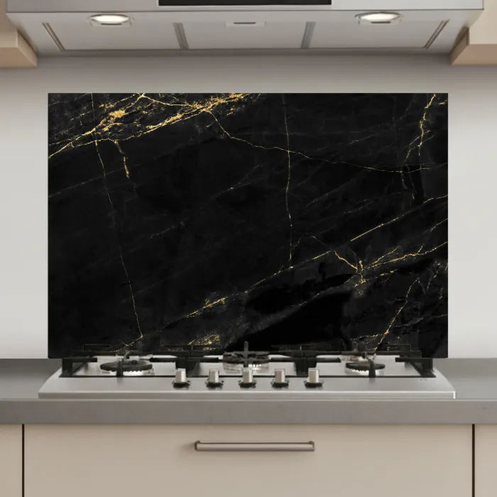 Marmer look - Luxe - Zwart - Goud keuken achterwand spatscherm klein -3d_website