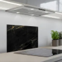 Marmer look - Luxe - Zwart - Goud keuken achterwand spatscherm klein -3d_schuin