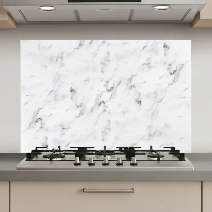 Marmer - Luxe - Wit - Grijs - Marmerlook keuken achterwand spatscherm klein -3d_website
