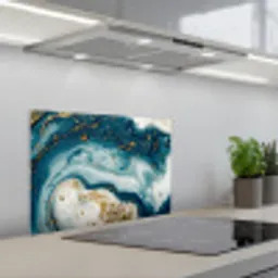 Marmer - Verf - Glitter - Goud keuken achterwand spatscherm klein -3d_schuin