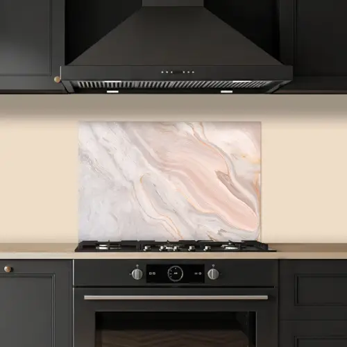 Marmer - Patroon - Pastel - Abstract - Marmerlook - Luxe keuken achterwand spatscherm klein -sfeer1