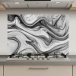 Marmer - Patronen - Grijs - Marmerlook - Zwart keuken achterwand spatscherm klein -3d_website