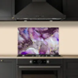 Marmer - Roze - Paars - Gold keuken achterwand spatscherm klein -sfeer1