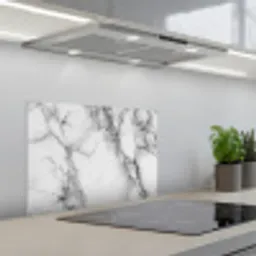Marmer - Steen - Wit - Grijs - Zwart - Marmerlook keuken achterwand spatscherm klein -3d_schuin