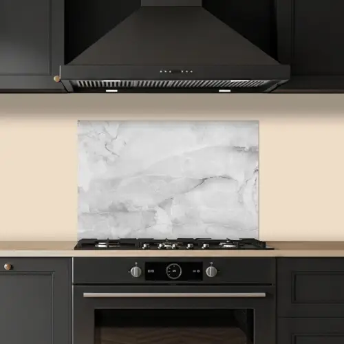 Marmer - Steen - Wit - Grijs - Marmerlook keuken achterwand spatscherm klein -sfeer1
