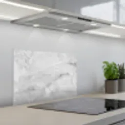 Marmer - Steen - Wit - Grijs - Marmerlook keuken achterwand spatscherm klein -3d_schuin