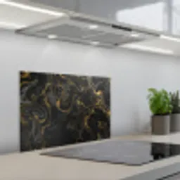 Marmer - Textuur - Grijs - Goud - Marmerlook - Luxe keuken achterwand spatscherm klein -3d_schuin