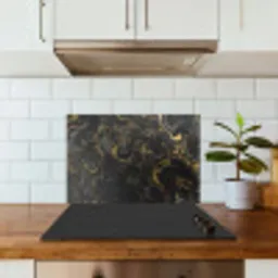 Marmer - Textuur - Grijs - Goud - Marmerlook - Luxe keuken achterwand spatscherm klein -sfeer2