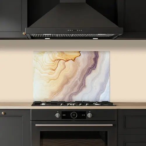 Marmer - Textuur - Zandsteen - Goud - Marmerlook keuken achterwand spatscherm klein -sfeer1