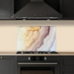 Marmer - Textuur - Zandsteen - Goud - Marmerlook keuken achterwand spatscherm klein -sfeer1