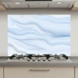 Marmer - Golf - Blauw - Patronen - Marmerlook - Pastel keuken achterwand spatscherm klein -3d_website