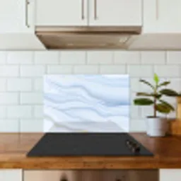 Marmer - Golf - Blauw - Patronen - Marmerlook - Pastel keuken achterwand spatscherm klein -sfeer2