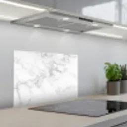 Marmer - Wit - Grijs - Luxe - Marmerlook - Steen keuken achterwand spatscherm klein -3d_schuin
