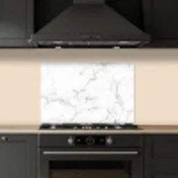 Marmer - Wit - Grijs - Luxe - Marmerlook - Structuur keuken achterwand spatscherm klein -sfeer1