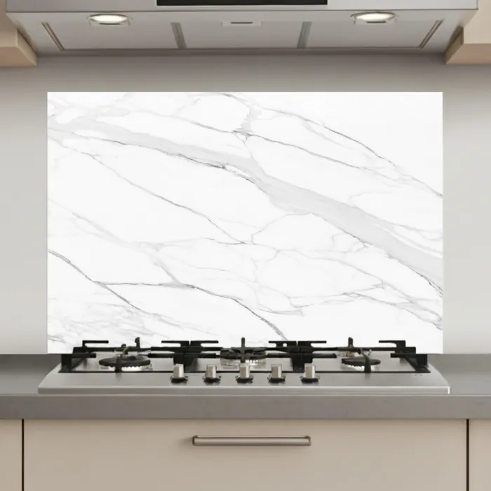 Marmer - Wit - Lijn - Patronen - Luxe - Marmerlook keuken achterwand spatscherm klein -3d_website