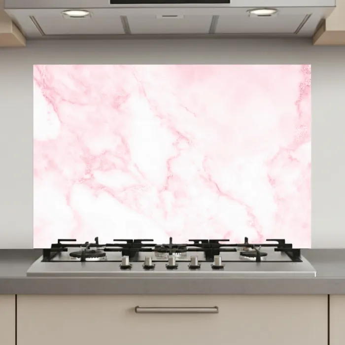 Marmer - Wit - Roze - Chic - Marmerlook keuken achterwand spatscherm klein -3d_website